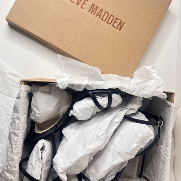 Steve Madden Black Strappy Stiletto Heels – Women’s Size 10 – Ankle Strap Sandal - Picture 12 of 14